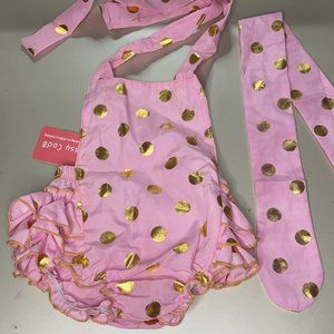 Pink and gold onesie